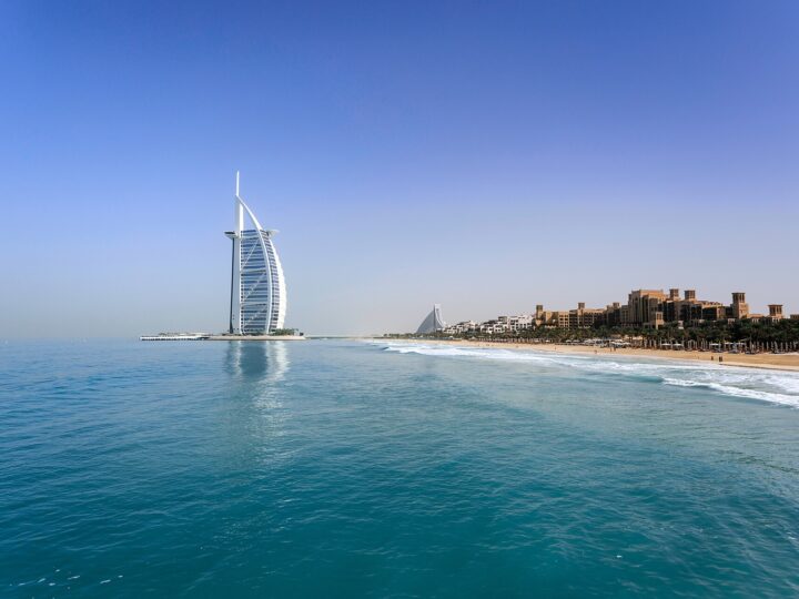The open beach at Umm Suqeim looking towards Burj Al Arab