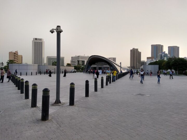 The shell-shaped entrance to Union metro station in Dubai
